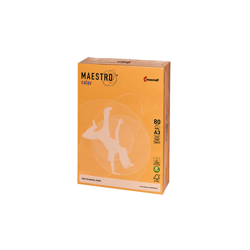 PAPIER KSERO KOLOR A4 80G POMARAŃCZ MAESTRO NEOOR