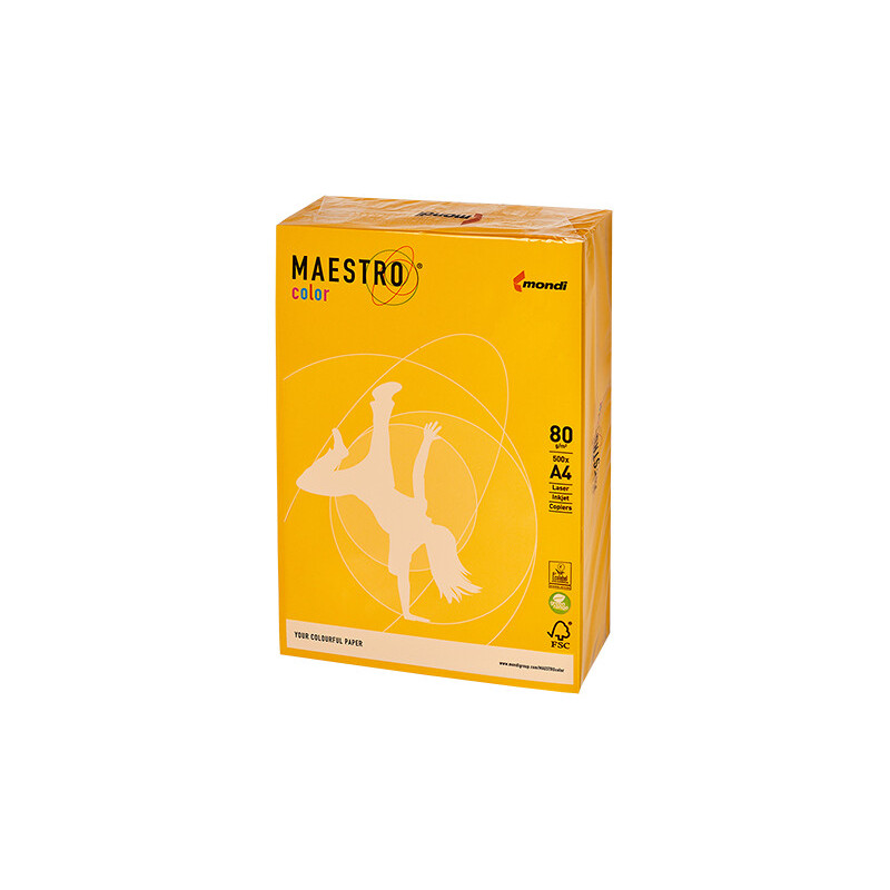 PAPIER KSERO KOLOR A4 80G ŻÓŁTY MAESTRO IG50