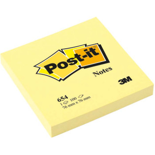 KARTECZKI SAMOPRZYLEPNE 76X76 3M 654 ŻÓŁTY POST-IT