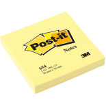 KARTECZKI SAMOPRZYLEPNE 76X76 3M 654 ŻÓŁTY POST-IT