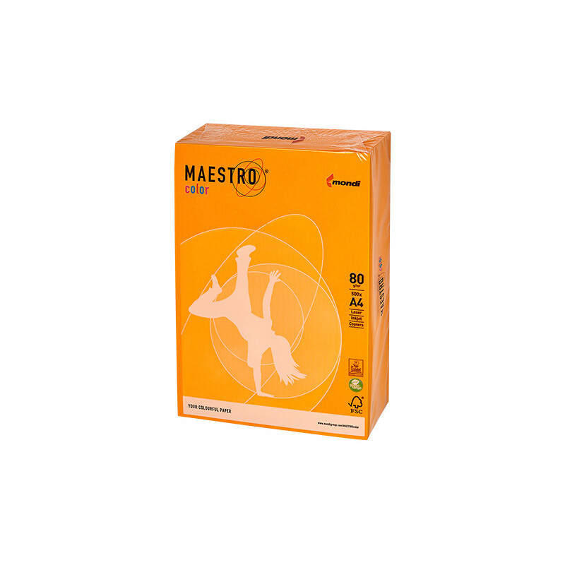 PAPIER KSERO KOLOR A4 80G POMARAŃCZ MAESTRO AG10