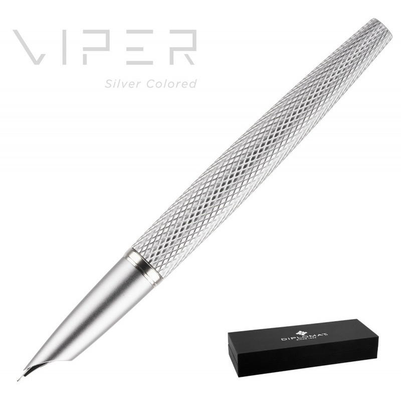 Pióro wieczne DIPLOMAT Viper, guilloche, F/M, sreb