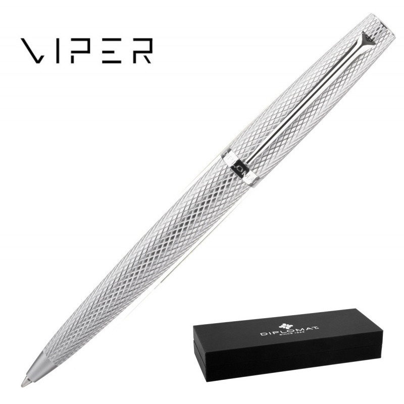 Długopis DIPLOMAT Viper, guilloche, srebrny