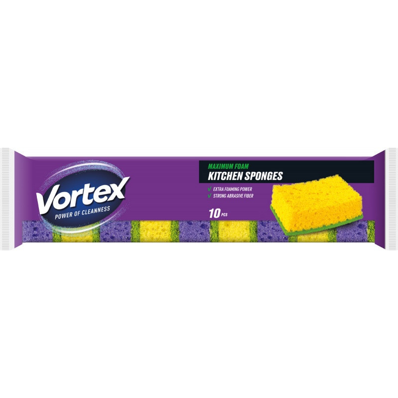 Gąbka kuchenna VORTEX, 10 szt., mix kolorów