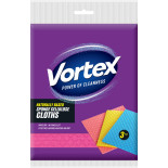 Ściereczki gąbkowe VORTEX, celuloza, 3 szt., mix k