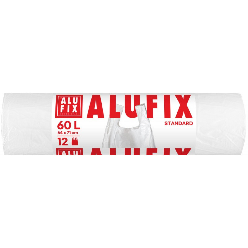 Worki na śmieci ALUFIX, z uszami, HDPE, 64x71cm, 6