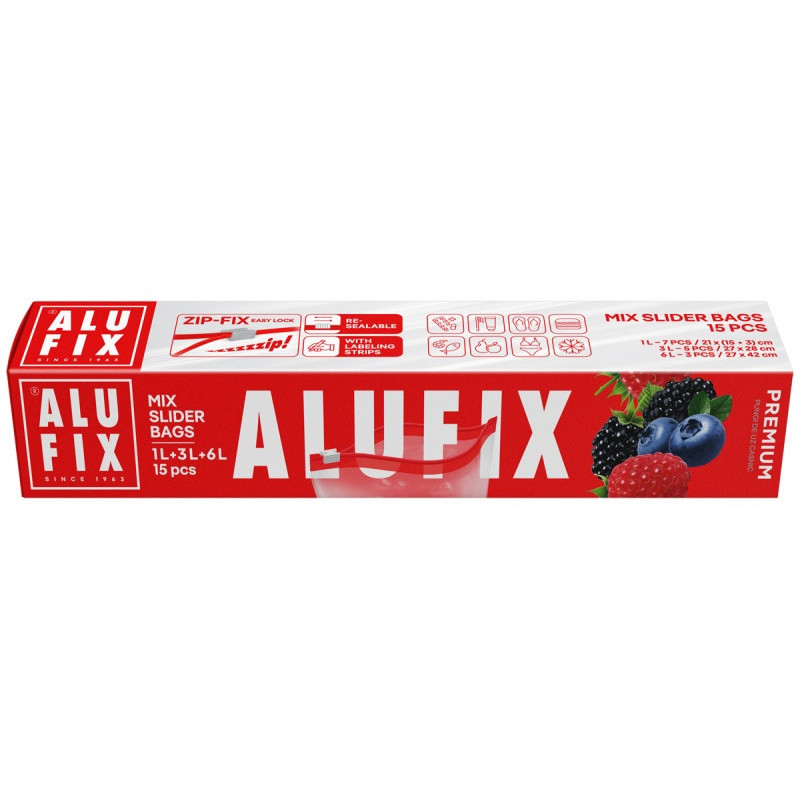 C Woreczki domowe ALUFIX Zip-Fix mix rozmiarów 15s