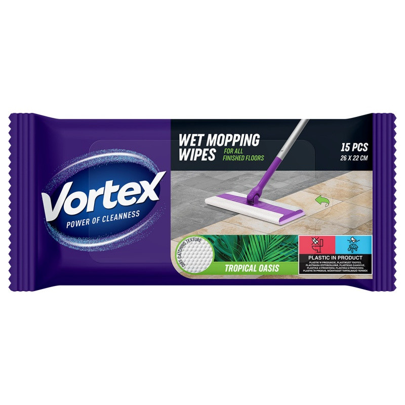 C Chusteczki do mopowania podłóg na mokro VORTEX 