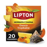 Herbata LIPTON czarna, owoce tropikalne, 20 pirami