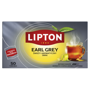 S Herbata LIPTON czarna, Earl Grey, 50 torebek