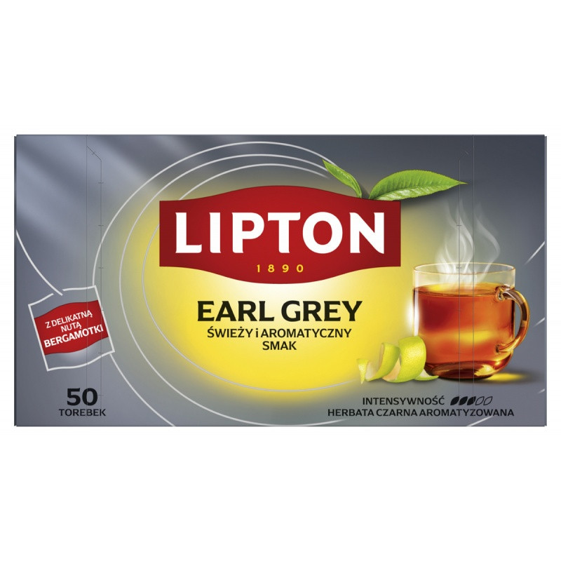 S Herbata LIPTON czarna, Earl Grey, 50 torebek