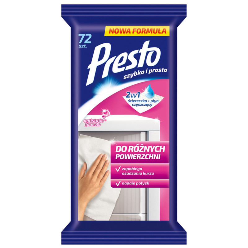 C CHUSTECZKI NAWILŻANE PRESTO DO MEBLI 72 SZT