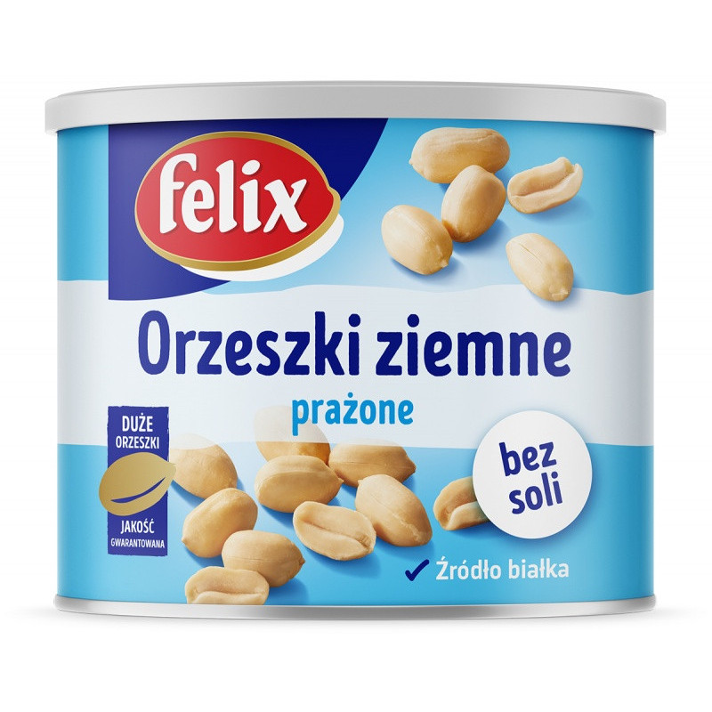 Orzeszki ziemne prażone FELIX, bez soli, puszka, 1