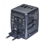 Adapter podróżny DONAU TRAVEL 904, czarny