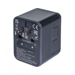 Adapter podróżny DONAU TRAVEL 521, czarny