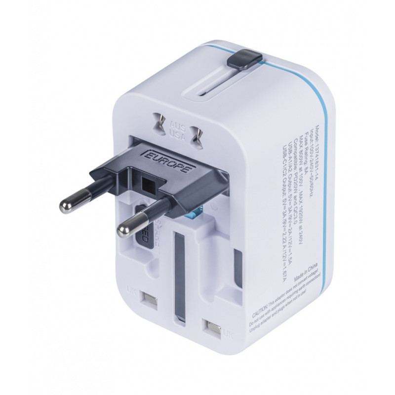 Adapter podróżny DONAU TRAVEL 205, biały