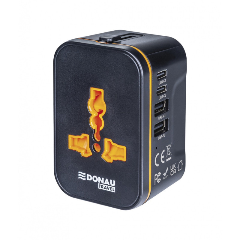 Adapter podróżny DONAU TRAVEL 205, czarny