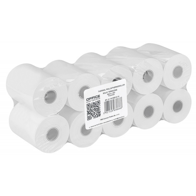 Rolki termiczne OFFICE PRODUCTS, 56mm x 30m, gr. 4
