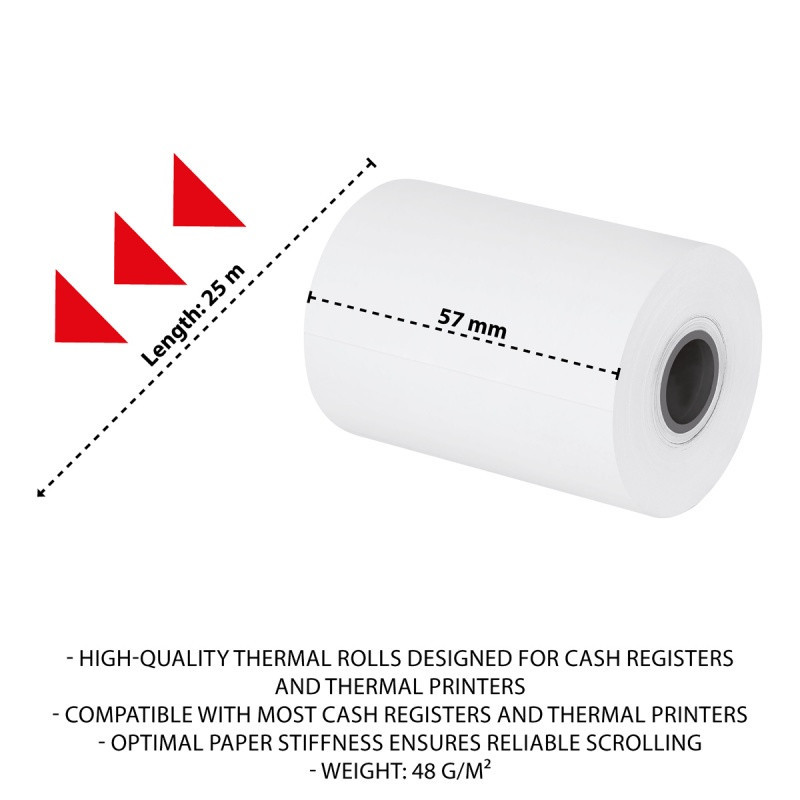 Rolki termiczne OFFICE PRODUCTS, 57mm x 25m, gr. 4