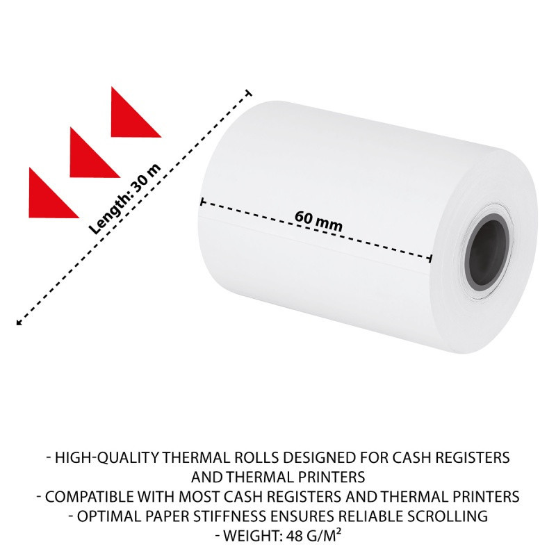 Rolki termiczne OFFICE PRODUCTS, 60mm x 30m, gr. 4