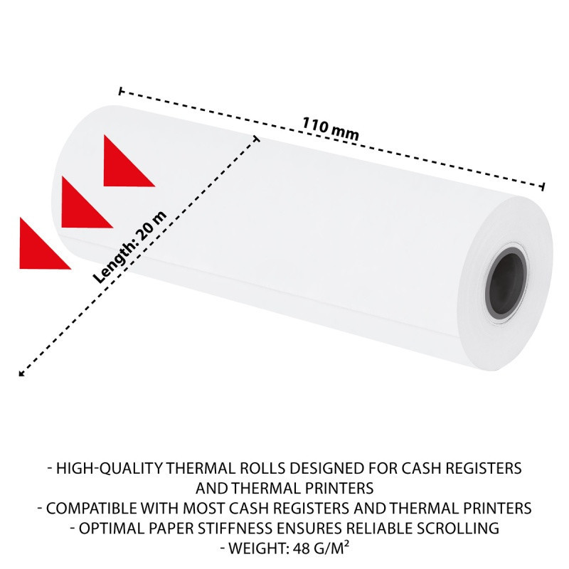 Rolki termiczne OFFICE PRODUCTS, 110mm x 20m, gr.