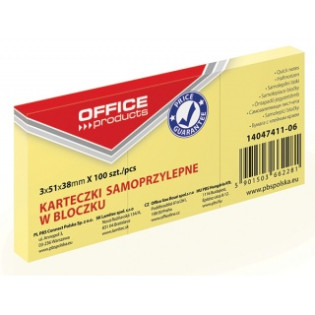KARTECZKI SAMOPRZYLEPNE 38X51MM 1x100 kartek