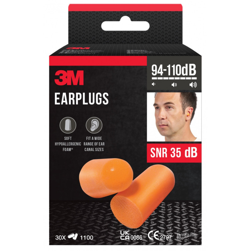 Zatyczki do uszu 3M (1100), stożkowe, 30 par, poma