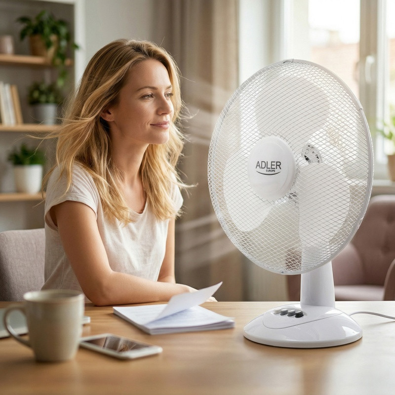 Wentylator ADLER AD 7304, biurkowy, śr. 40cm, 90W,