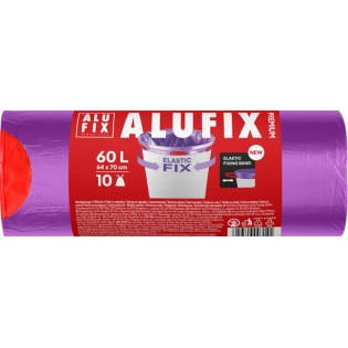 Worki na śmieci ALUFIX Elastic Fix, LDPE, 64x70cm,