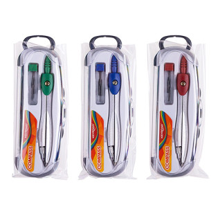 Cyrkiel KEYROAD metalowy w etui z grafitami