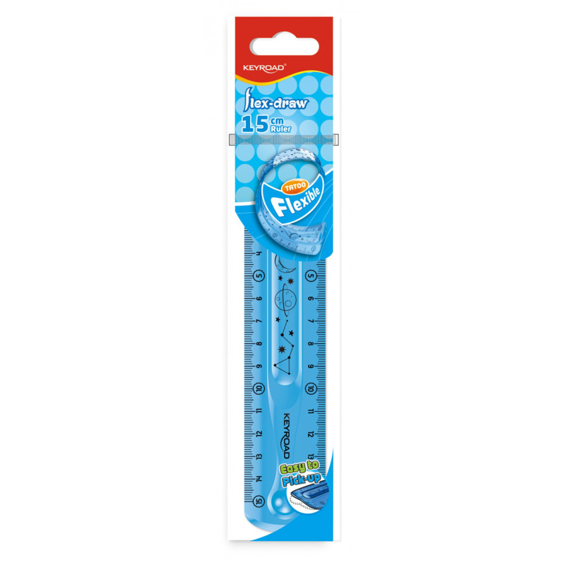Linijka KEYROAD Tatoo, 15cm, elastyczna, zawieszka