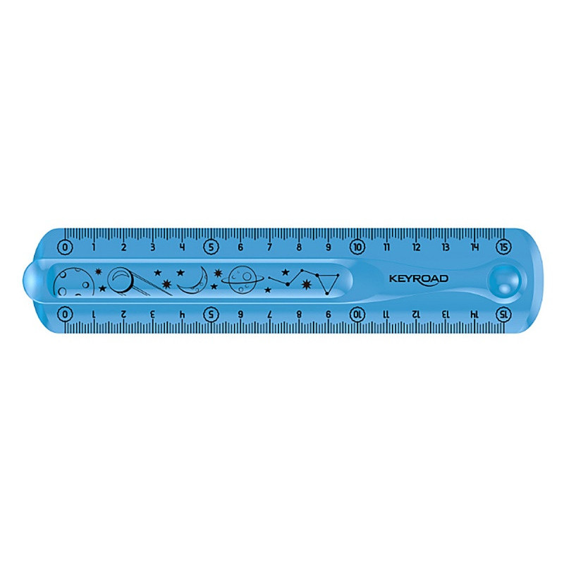 Linijka KEYROAD Tatoo, 15cm, elastyczna, zawieszka