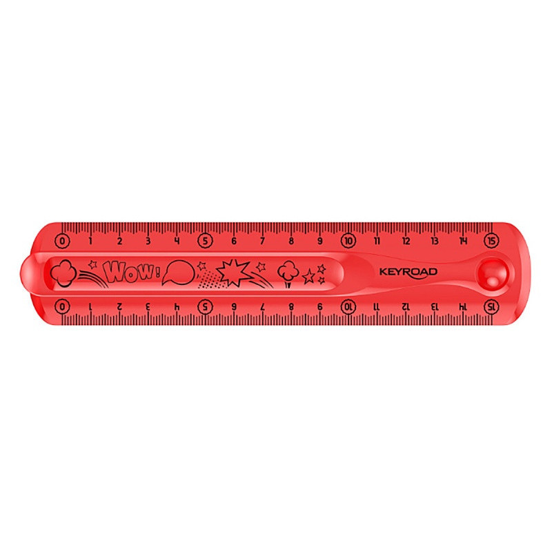 Linijka KEYROAD Tatoo, 15cm, elastyczna, zawieszka