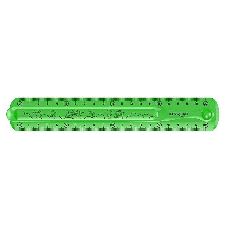 Linijka KEYROAD Tatoo, 20cm, elastyczna, zawieszka