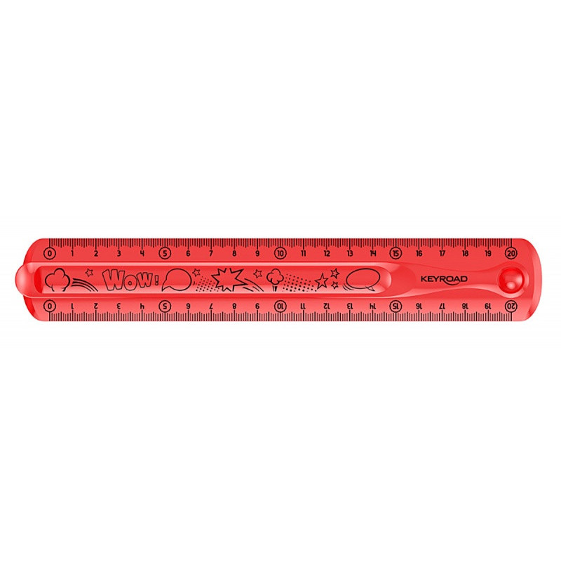 Linijka KEYROAD Tatoo, 20cm, elastyczna, zawieszka