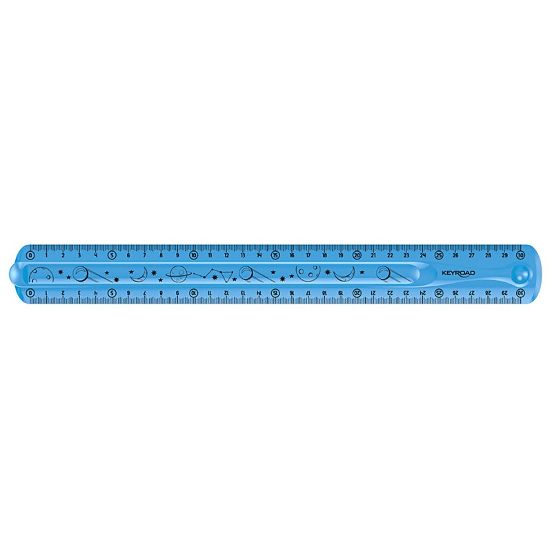 Linijka KEYROAD Tatoo, 30cm, elastyczna, zawieszka