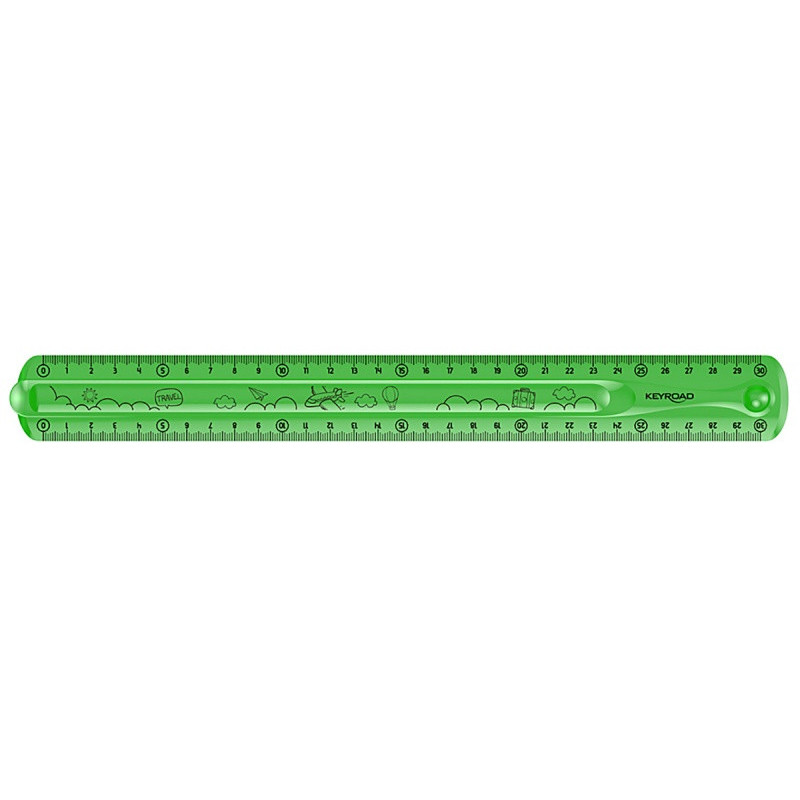 Linijka KEYROAD Tatoo, 30cm, elastyczna, zawieszka