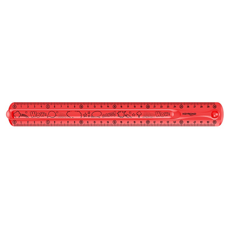Linijka KEYROAD Tatoo, 30cm, elastyczna, zawieszka