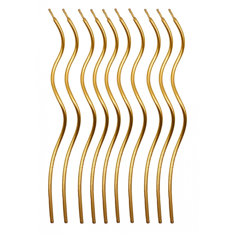 Świeczki spiralne PARTY GO, 14cm, 10 szt., złote