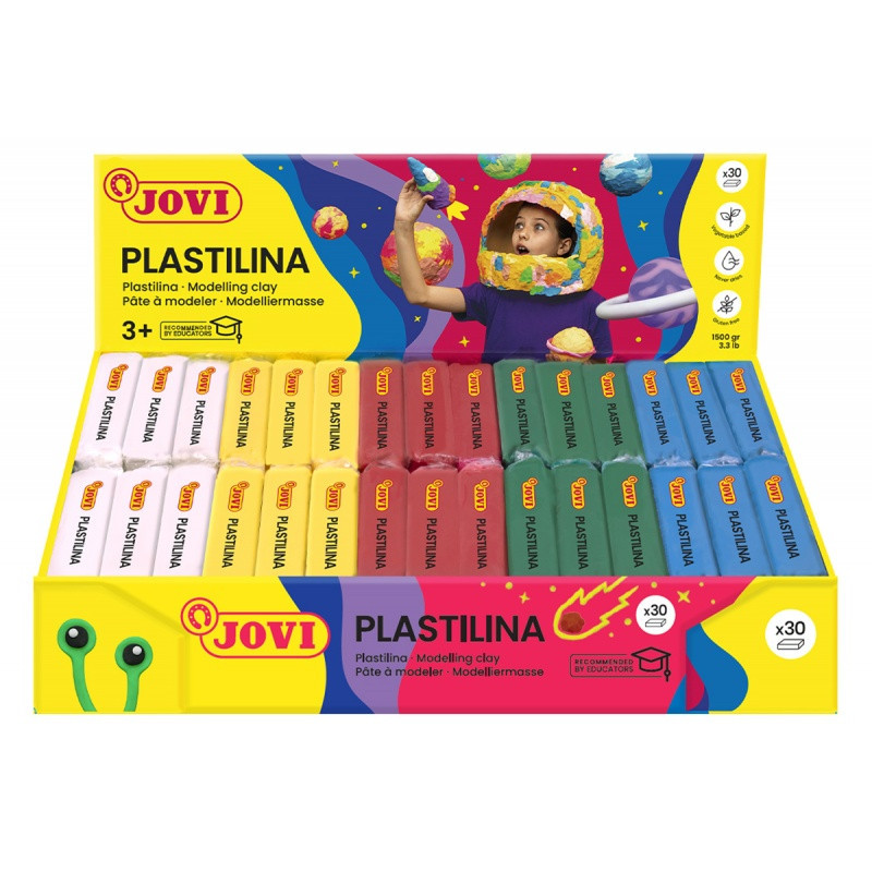 Display plasteliny JOVI, 30x50g, 6x5 kolorów, mix