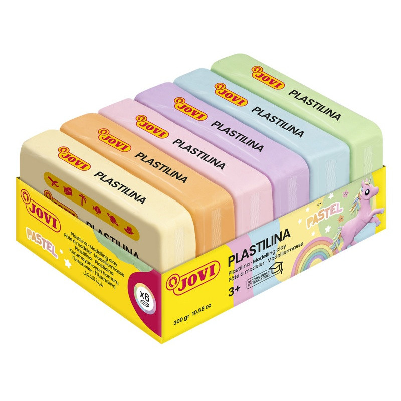 Zestaw plasteliny JOVI, 6x50g, mix kolorów pastelo