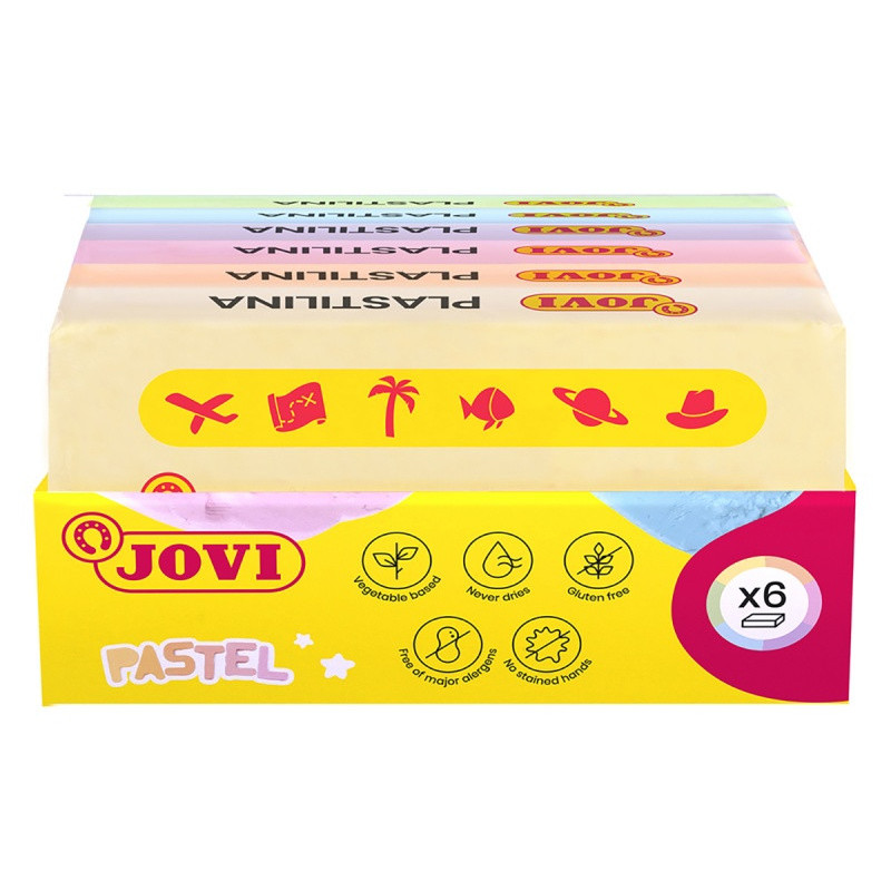 Zestaw plasteliny JOVI, 6x50g, mix kolorów pastelo