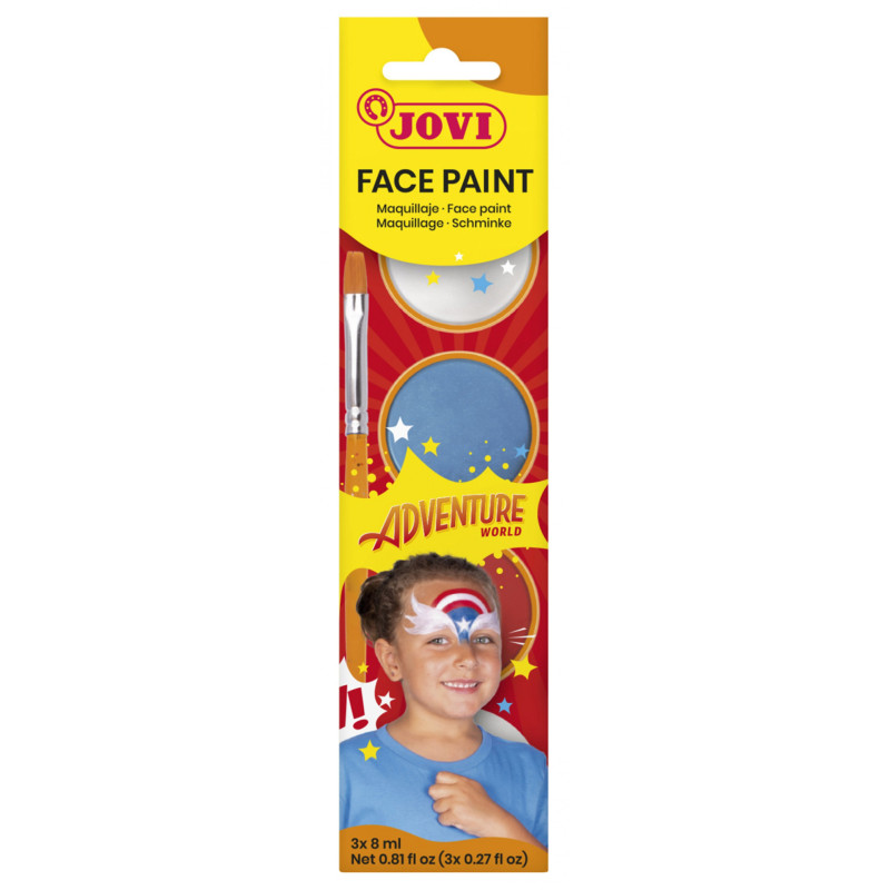 Farby do malowania twarzy JOVI Adventure, 3x8ml, z