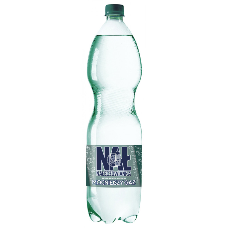 Woda mineralna NAŁĘCZOWIANKA, mocny gaz, 1,5l, kau