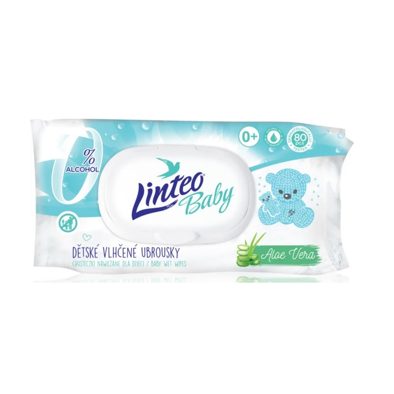 C CHUSTECZKI NAWILŻANE 80SZT Z KLIPSEM LINTEO