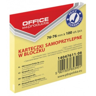 KARTECZKI SAMOPRZYLEPNE 76X76MM 100 KARTEK