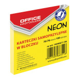 KARTECZKI SAMOPRZYLEPNE OFFICE 76X76MM NEON ŻÓŁTY