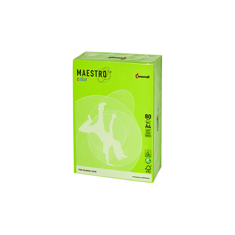 PAPIER KSERO KOLOR A4 80G ZIELONY MAESTRO MA42