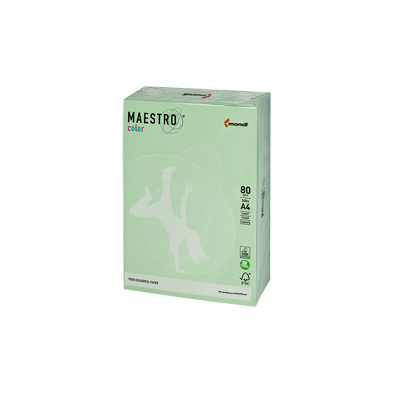 PAPIER KSERO KOLOR A4 80G ZIELONY MAESTRO MG28 