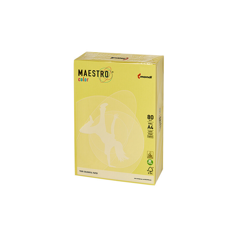 PAPIER KSERO KOLOR A4 80G ŻÓŁTY MAESTRO ZG34